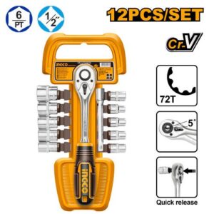 12 Pcs 1/2" socket set