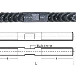 Clamping Stud with Slot, Tapped Holes (Hardened & Tempered)